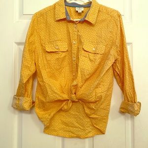 Button up with small white floral print